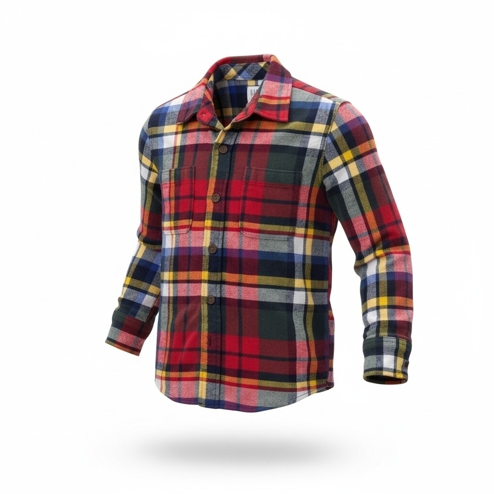 GAP Boys Multicolor Plaid Flanel Button Down Shirt NWOT Size S 6-7
